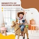 image 3 of HOMCOM Children Standing Horse Plush Soft Ride On Toy Pony Kids Cuddly Game Play | Yellow