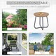 image 5 of Outsunny Round Outdoor Side Table Adjustable Leg Pads Natural Wood & Black | Brown | Natural wood and black | 49 x 49 x 48 cm