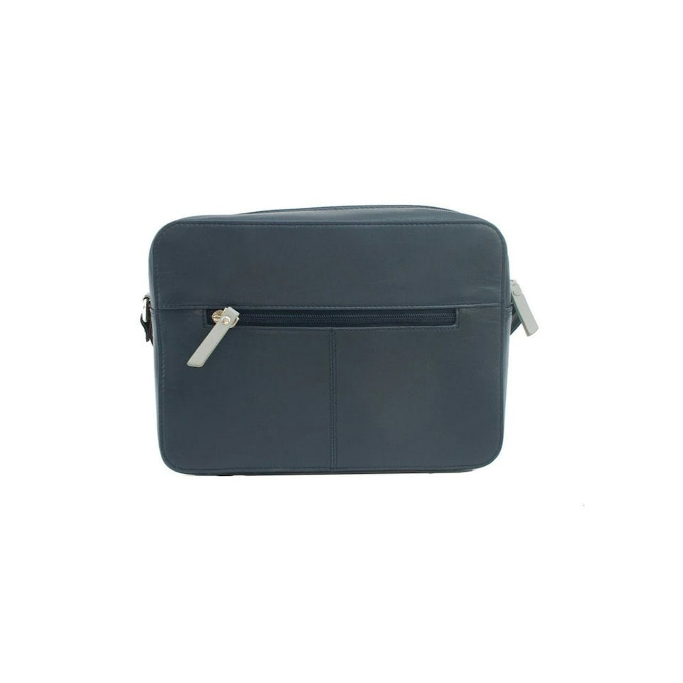 image 1 of Eastern Counties Leather Womens/Ladies Helen Leather Handbag - Navy/Grey - One Size | Blue