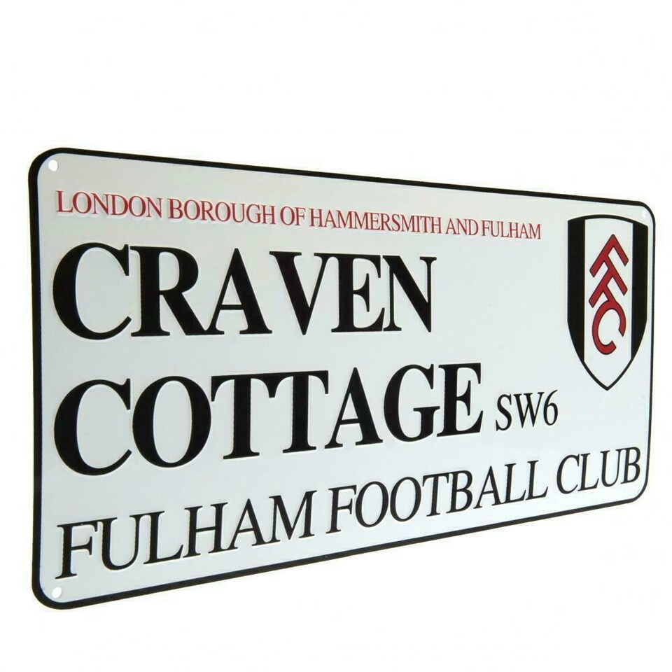 image 1 of Fulham FC Craven Cottage Street Sign Plaque - Black/White - One Size