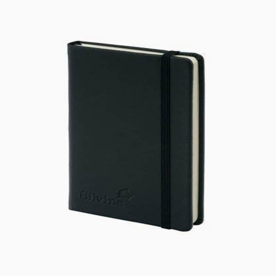 image 1 of Silvine Executive Soft Feel Pocket Notebook Ruled with Marker Ribbon 160pp 90gsm 143x90mm Black 196BK