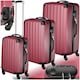 image 1 of Suitcase Set - 3 hard-shell suitcases with telescopic handle, swivel wheels Red