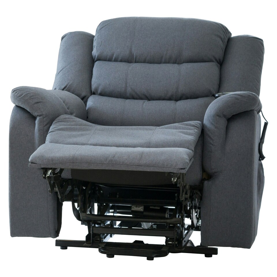 image 1 of Colfax Electric Riser Recliner with Massage and Heat - Dark Grey