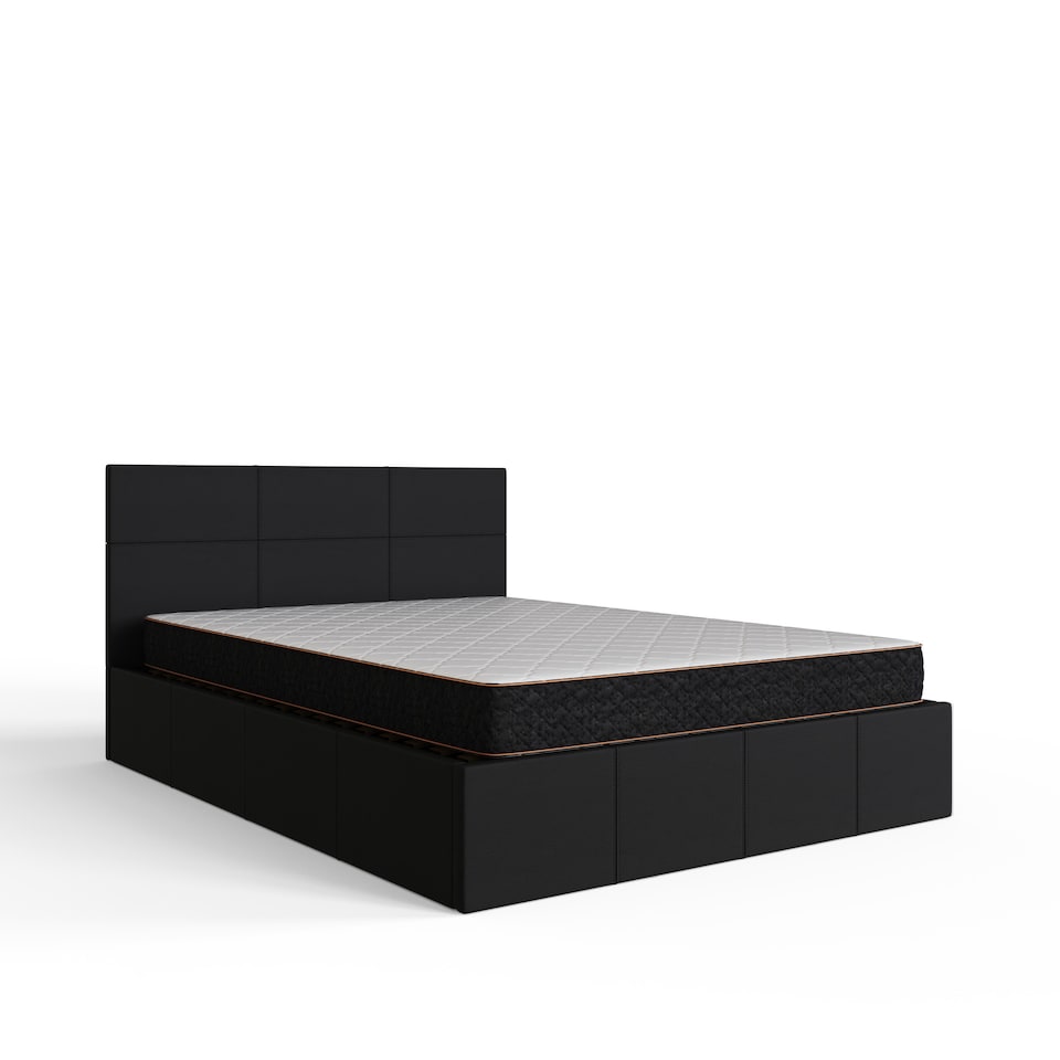 image 1 of End Lift Ottoman Storage Bed Small Double Black | Black | Black