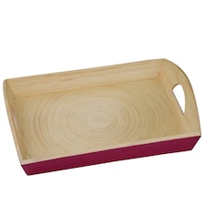 Kyoto Raspberry Rectangular Serving Tray Pink