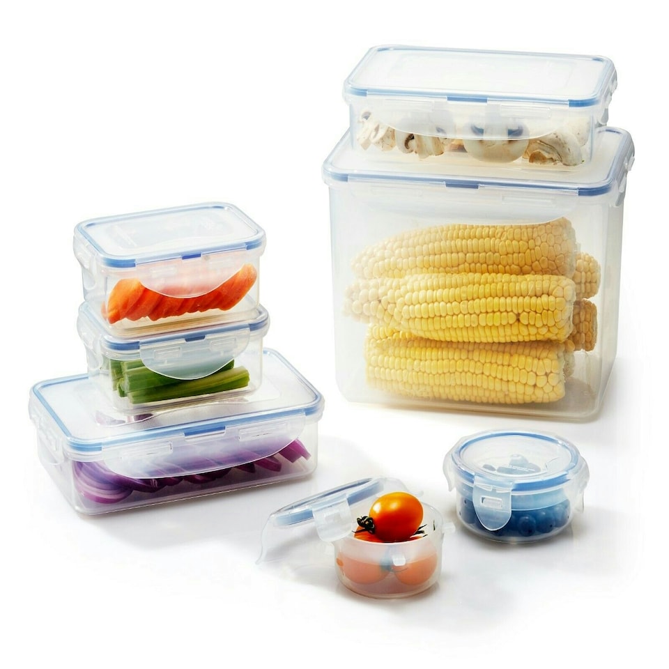 image 1 of LocknLock Food Containers with Lids Kitchen Essential Storage Boxes - Pack of 7