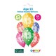 image 2 of Assorted Colour Cosmic Stars Age 13 Latex Balloons 33cm / 13 in - Pack of 6
