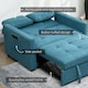 image 7 of HOMCOM 2 Seater Sofa Bed, 120 cm Convertible Bed Settee, Modern Fabric Loveseat Sofa Couch with 2 Cushions, Side Pockets for Living Room, Guest Room, Blue