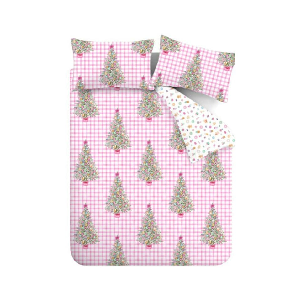 image 1 of Catherine Lansfield Christmas Sweets and Treats Reversible Duvet Cover Set Pink Pink | King