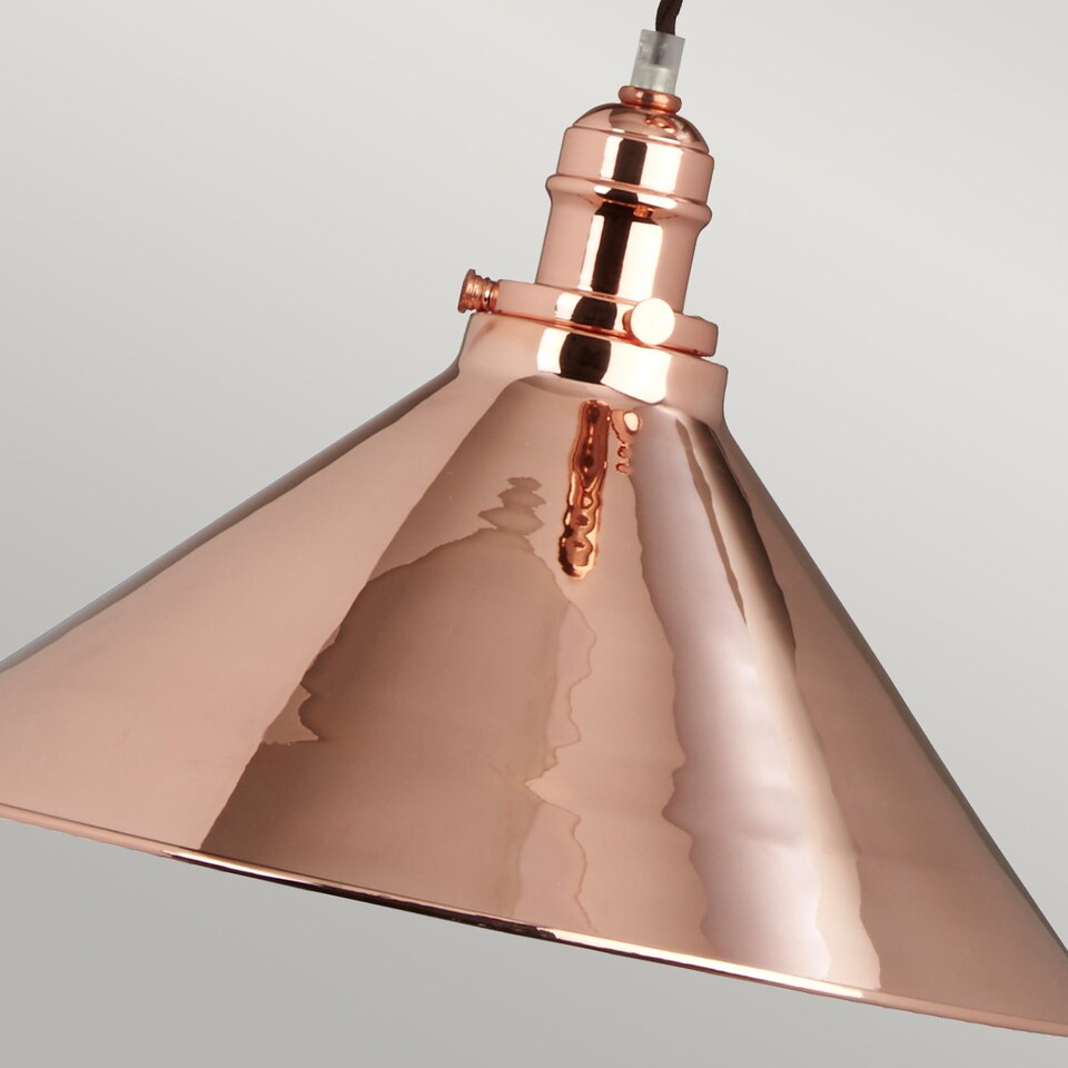 image 1 of Provence 1 Light Rise & Fall Dome Ceiling Pendant Polished Copper, E27
