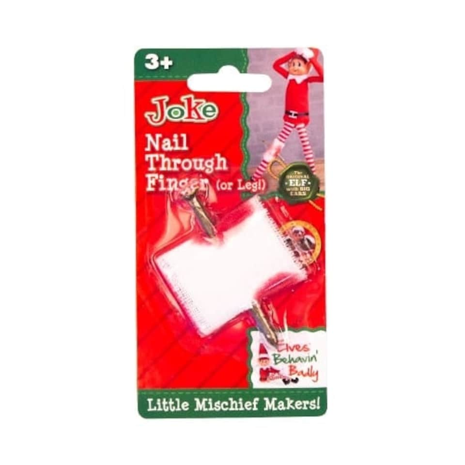 Nail Through Finger Christmas Naughty Elf Joke
