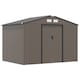 image 1 of Outsunny 9 x 6FT Galvanised Garden Storage Shed with Sliding Door, Brown