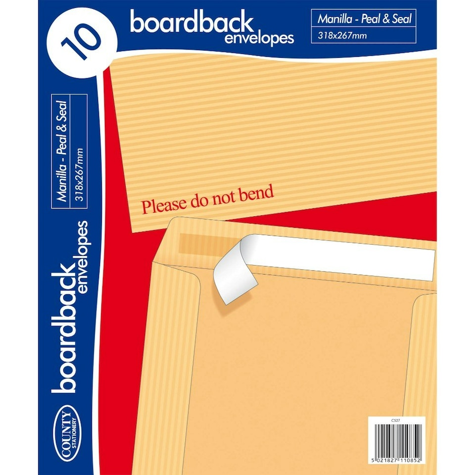 image 1 of Pack of 10 318x267mm Board Back Envelopes