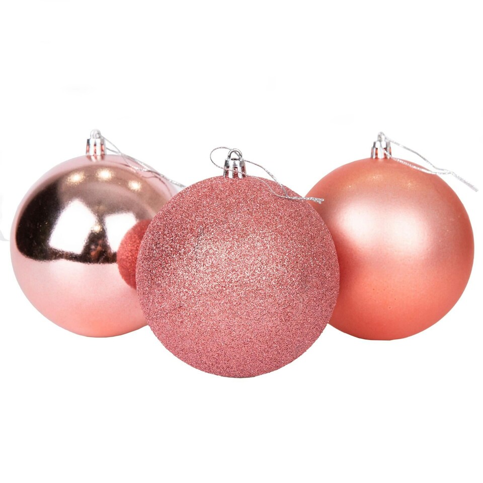 image 1 of BAUBLES ROSE GOLD 10cm - 6pcs Set PVC