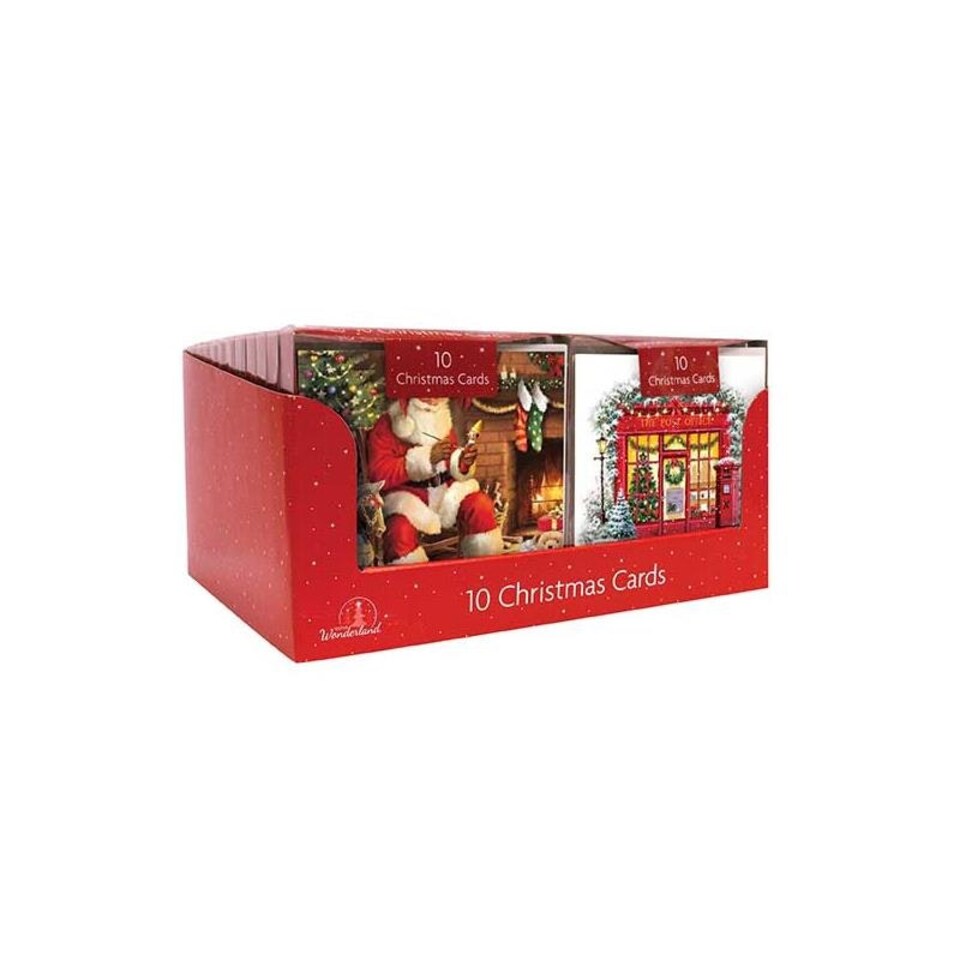 image 1 of 10 Square Traditional Christmas Cards Traditional Santa