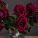 image 4 of Rose Artificial Flower - Plastic - L6 x W9 x H53 cm - Deep Red
