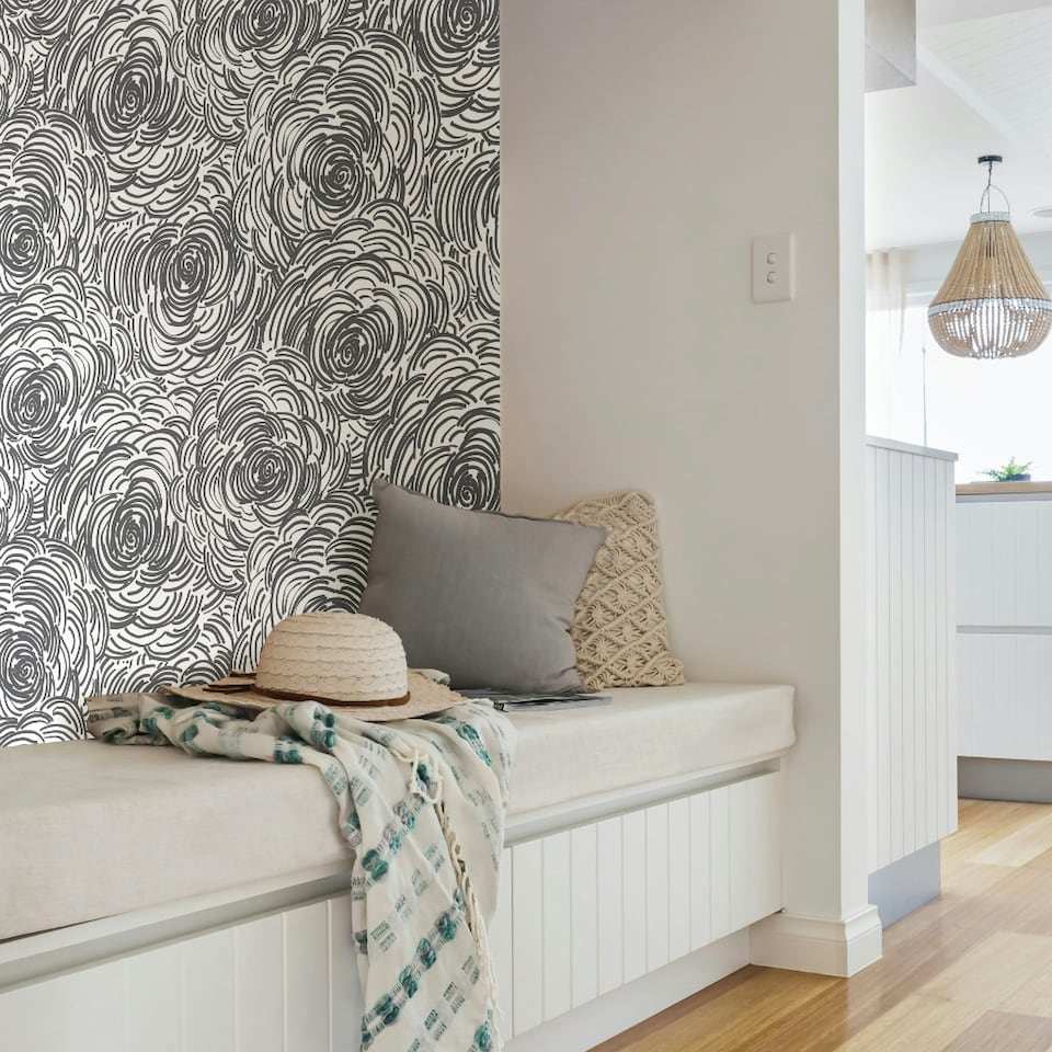 image 1 of NuWallpaper NU3491 Beauty Peel & Stick Wallpaper, Black Multi