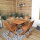 image 8 of Outdoor 4 Person Folding Square Wooden Garden Patio Dining Table and Chairs Set