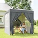 image 8 of Outsunny 2 x 2 m Garden Pop Up Gazebo, Wedding Party Tent Marquee, Water Resistant Awning Canopy With Sidewalls, Windows, Carry Bag, Grey