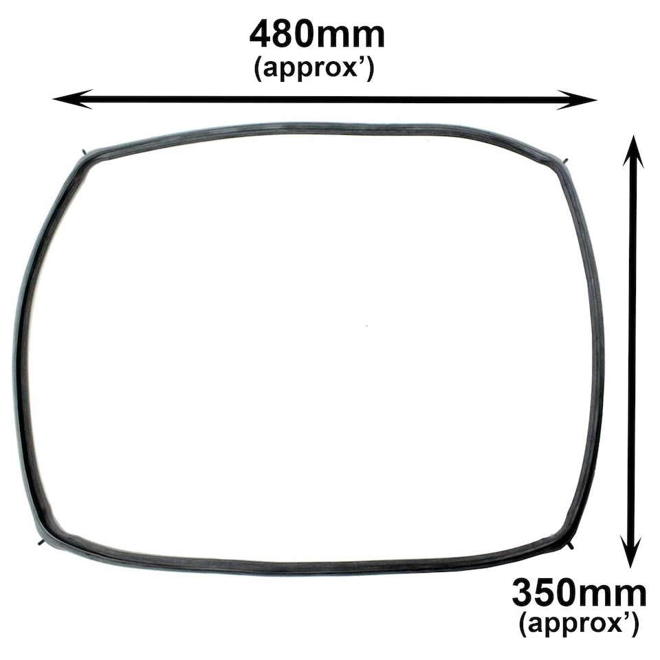 image 1 of SPARES2GO Oven Door Seal Gasket + Corner Clips compatible with Neff Cooker 480 x 350 mm