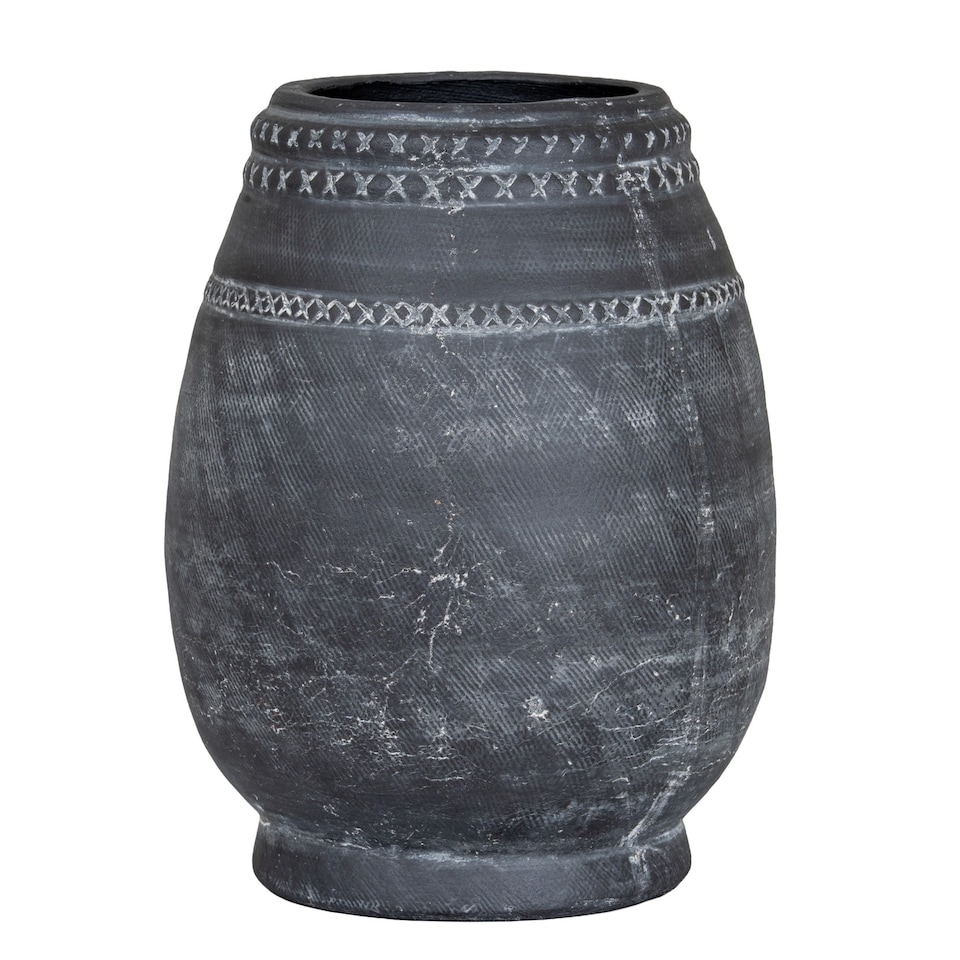 image 1 of Hill Interiors Etched Collection Tall Vase | Black | Black | 32cm x 25cm x 25cm | 1