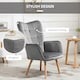 image 4 of HOMCOM Upholstered Tufted Wingback Armchair with Seat Padding, Grey