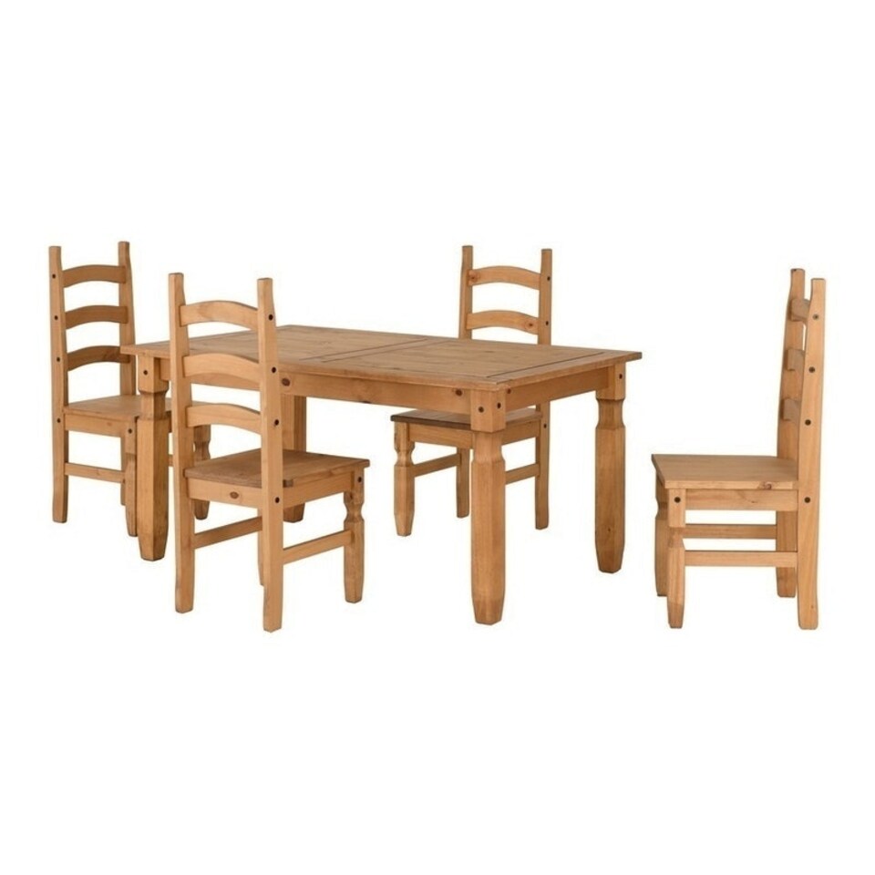 image 1 of Corona 5 feet Dining Set - Distressed Waxed Pine Brown