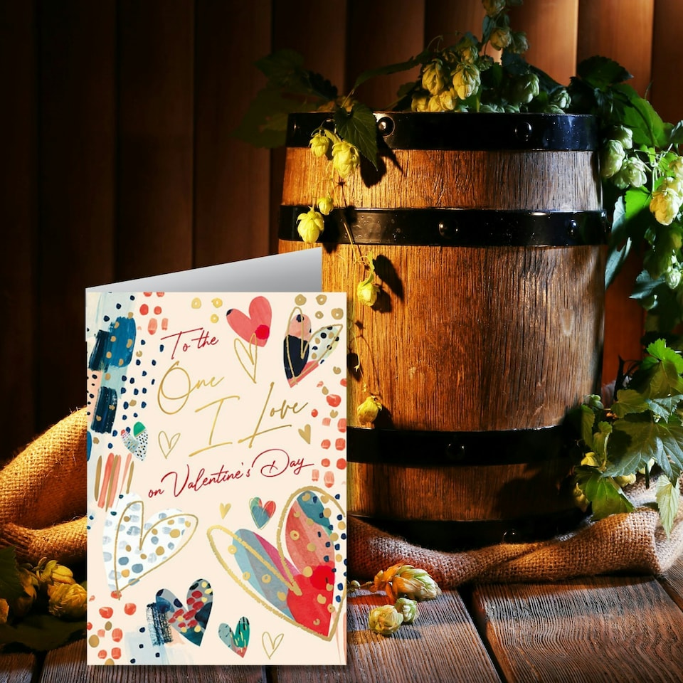 image 1 of Words 'n' Wishes Valentine Day Card to The One I Love on Valentine's Day, 23.5 x 16.5 cm, Multicoloured