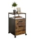 image 1 of Industrial Mobile Filing Cabinet with Drawer & Wheels – Rustic Brown & Black Office Storage