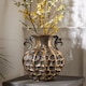 image 1 of Vintage Textured Vase with Handles Bronze
