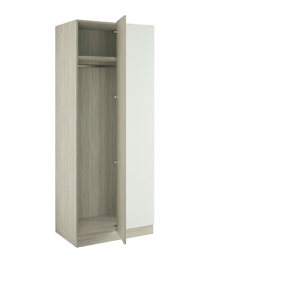 image 1 of Classic Square Panel Taupe Grey Blind Corner Wardrobe Grey