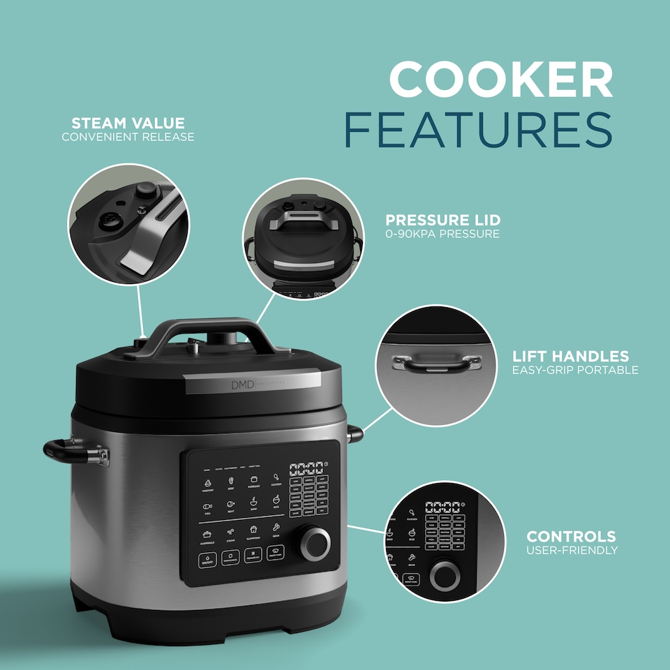 image 1 of DMD 23-in-1 Pressure Cooker 6L with Free Recipe Book
