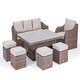 image 2 of Primrose Living Classic Rattan 8 Seater Sofa Set with Rising Table in Natural