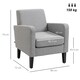 image 7 of HOMCOM Modern Armchair Accent Chair with Rubber Wood Legs for Bedroom Light Grey