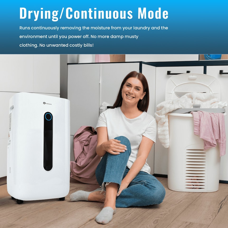 image 1 of PureMate 20 Litre Dehumidifier with air purifier Continuous Drainage Hose