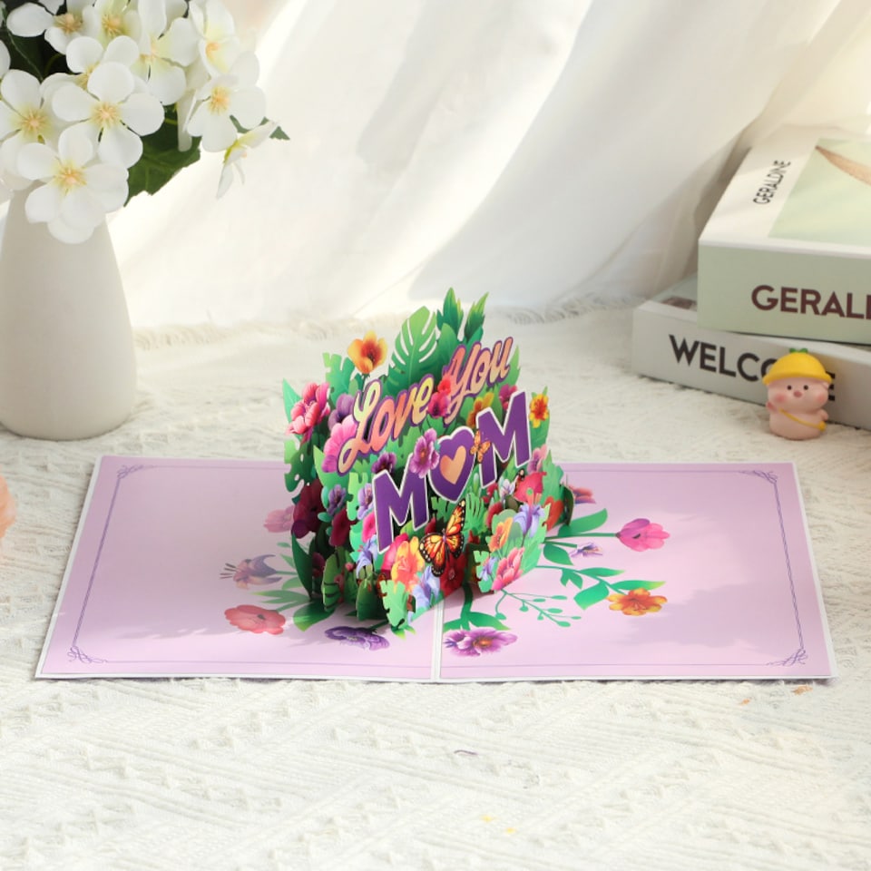 image 1 of Purple Petals for MOM 3D Pop Up Mother's day Card