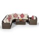 image 7 of Santorini L Shape Modular 6 Seat Rattan Corner Sofa Set With Armchair & Coffee Table | Brown | Brown