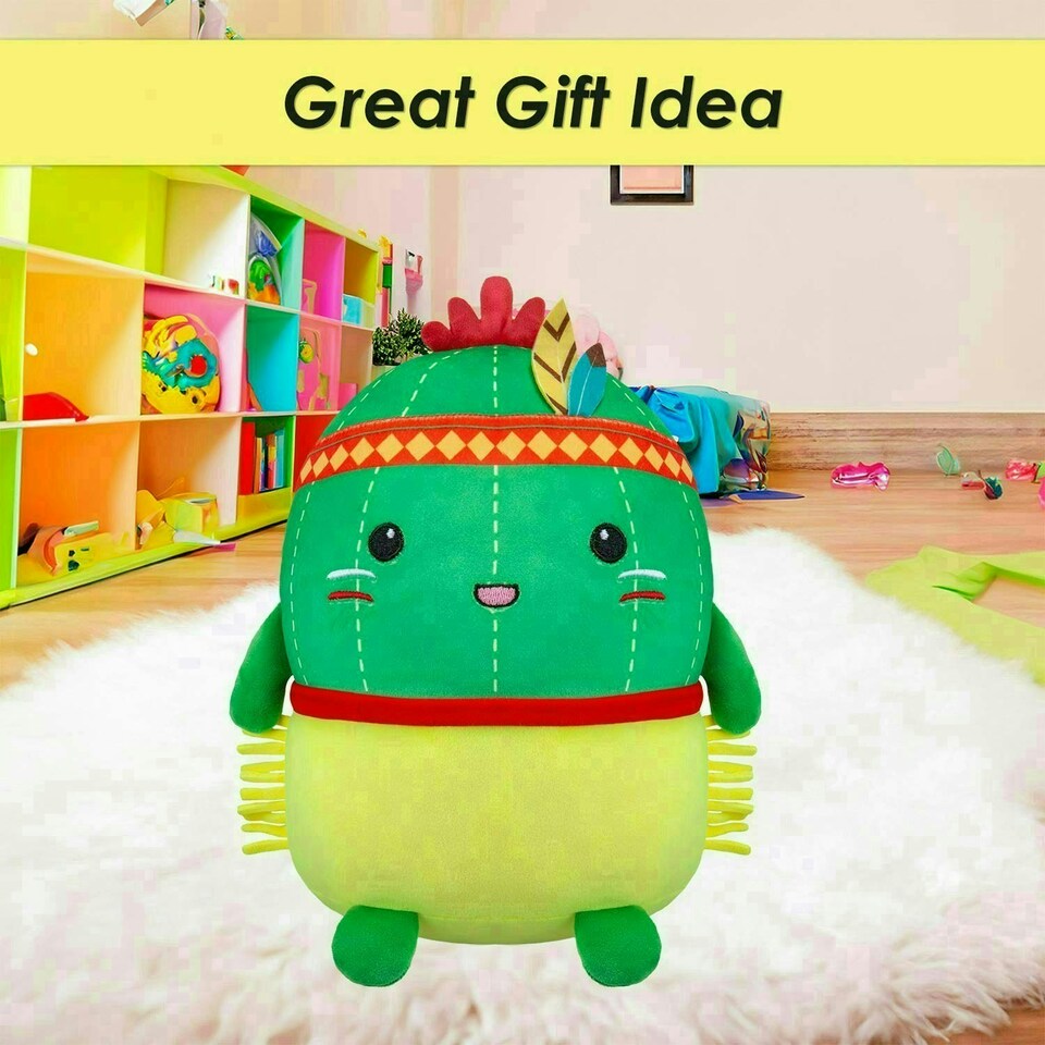 image 1 of Cactus Native American Soft Toy Cute Plushie Huggable Cuddly 25cm Green