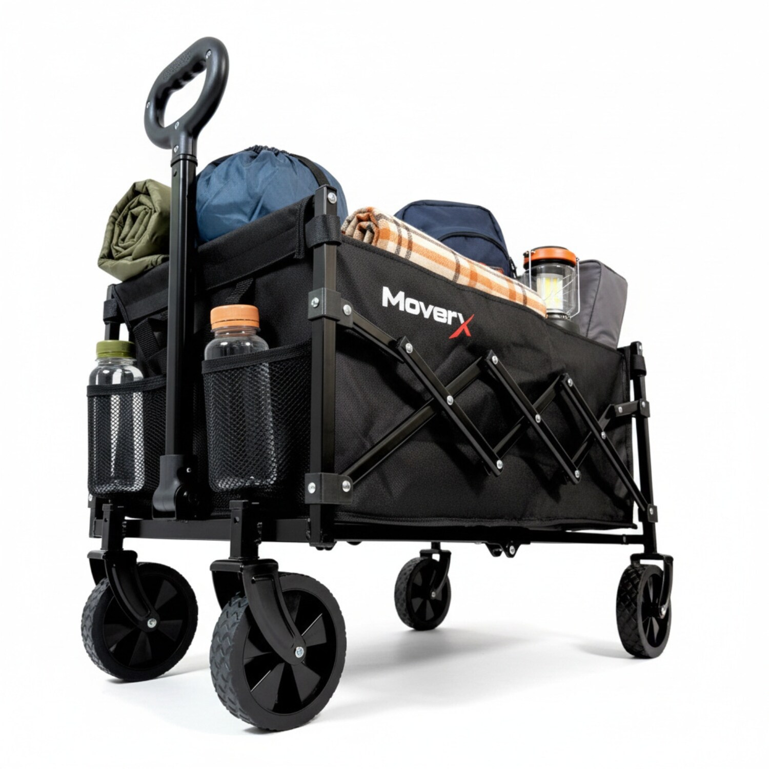 MoverX 70L/100kg Festival Trolley, Folding Beach Wagon, Portable Garden Cart, Beach, Outdoor