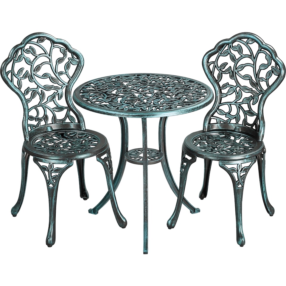 image 1 of Yaheetech 3 Piece Outdoor Bistro Set for Garden-Green | Green | Green | 1
