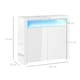 image 7 of HOMCOM Modern High Gloss RGB LED Cabinet Cupboard Sideboard Console White