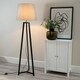 image 3 of ValueLights Lottie Black Wood Tripod Floor Lamp Grey Taper Shade and Bulb