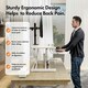 image 4 of VonHaus Height Adjustable White Standing Desk Converter, 80cm Length White