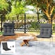 image 2 of Outsunny Garden Chair Cushions Set of 4, Waterproof Seat Pads | Grey | Dark Grey | 111.5L x 53W x 10D cm