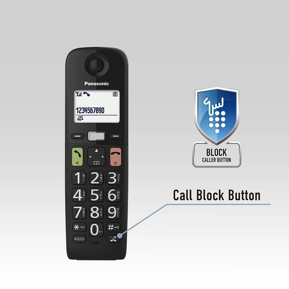 image 1 of Panasonic KX-TGU132EB Twin Big Button Cordless Phone Hearing Aid Compatible