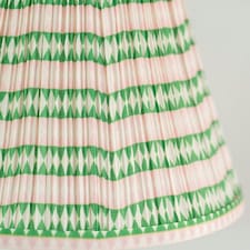 ValueLights Riza Tapered Pink Aztec Fabric Pleated Easy Fit Small Lamp Shade