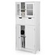 image 6 of COSTWAY Bathroom Storage Cabinet Wood Storage Organizer White