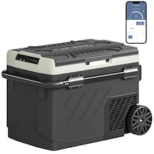Outsunny 40L Compressor Car Fridge Freezer, Dual Zone with App Control | Black | Black | 69.2L x 45.3W x 45H cm