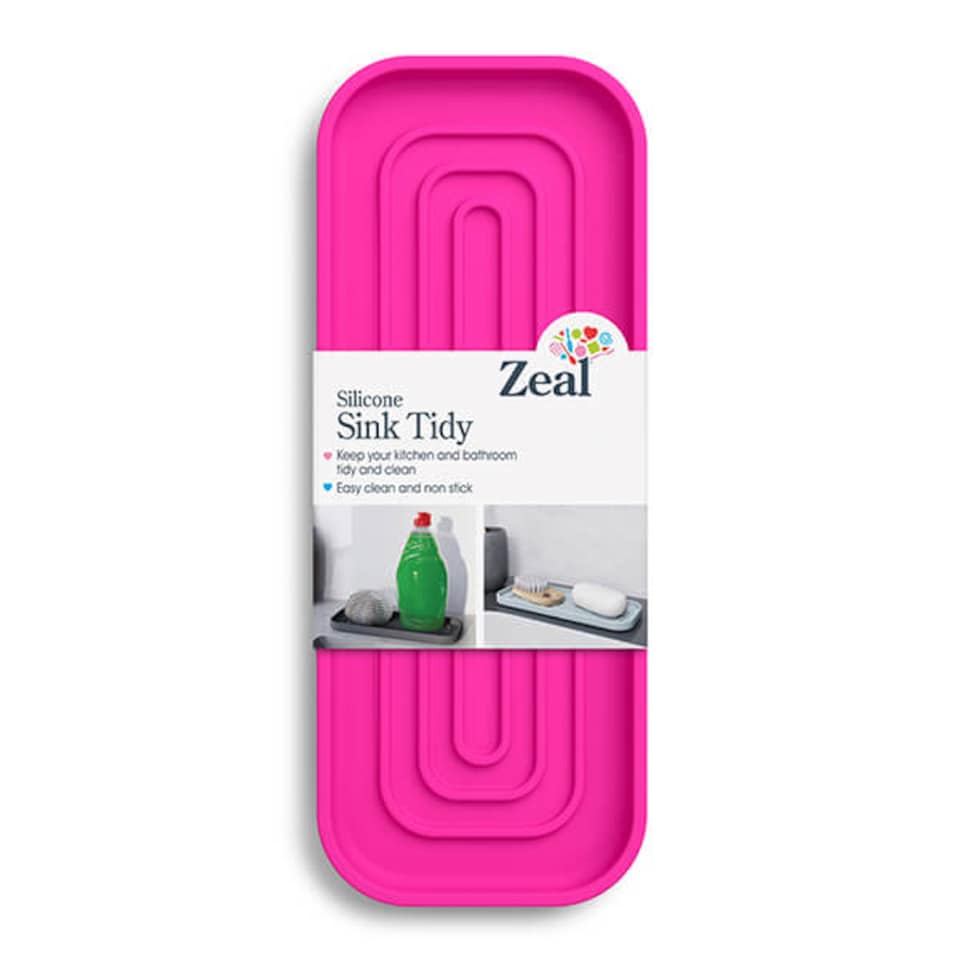 image 1 of Zeal Silicone Sink Tidy Neon Pink