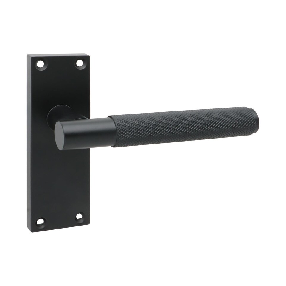 image 1 of Golden Grace 6 Pair Victorian T-Bar Knurled Door Handle Matt Black Finish with Spindle and Screws - 120 x 40mm